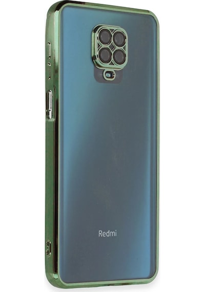 Gld-spt- Newface Xiaomi Redmi Note 9 Pro Kılıf Razer Lensli Silikon - Yeşil