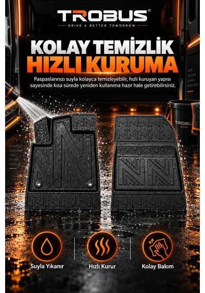 Citroen Berlingo Panelvan 2020 Carbon Desenli Premium 3d Havuzlu Oto Paspas 2 Parça Ön Takım