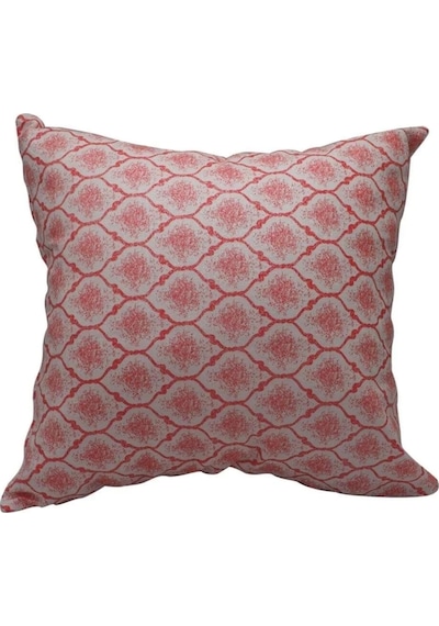 Melisa Damask Baskılı Duck Kumaş Kırmızı Kırlent 45 45 Cm - 808 45 x 45