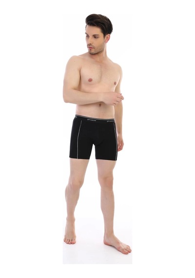 Moda Dua Çift Kaplan 855 Uzun Erkek Boxer Siyah