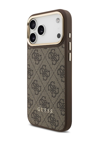 Apple Uyumlu iPhone 17 Pro Max Kılıf Guess Lisanslı M-safeli Askılı Ve 4g Logo Kartlıklı Kapak Kahverengi Kahverengi