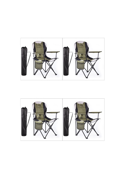 Katlanabilir Kamp Koltuğu 4'li Set Haki