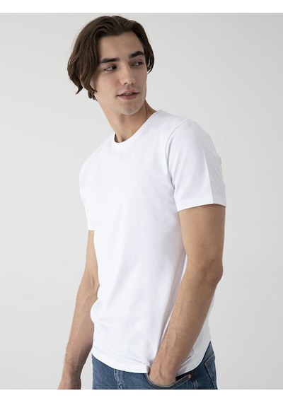 Ltb Basic Slim Fit Erkek T-Shırt Beyaz 012248451560033 - 100 Beyaz