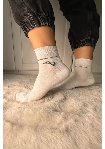 Ozzy Socks 3 Çift Kadın Taş Detaylı Dikişsiz & Takviyeli Patik Çorap Turkuaz