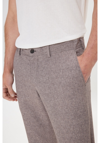 AC&Co / Altınyıldız Classics Erkek Vızon Slim Fit Dar Kesim Mono Yaka Beli Bağlamalı Desenli Takım Elbise Vızon