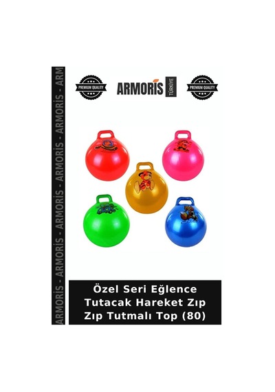 Özel Seri Eğlence Tutacak Hareket Zıp Zıp Tutmalı Top 80 Çok Renkli