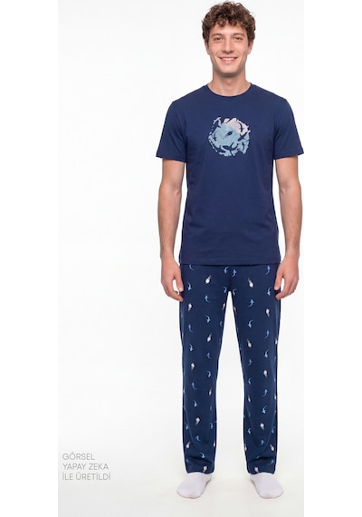 Penti Erkek Renkli Sailing Night Pijama Takımı