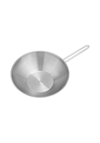 Schafer Held Çelik Wok Tava 28 Cm Cam Kapaklı Gri