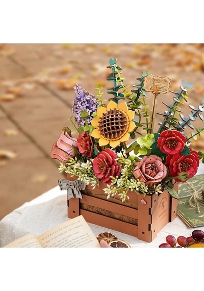 Rowood Tw02h Çiçek Kutusu Wooden Bloom Box Dıy Minyatür Maket Model Seti Ahşap 3d Wooden Puzzle 3d Model Kit Detaylı Dekoratif Hobi Seti Ahşap Maket