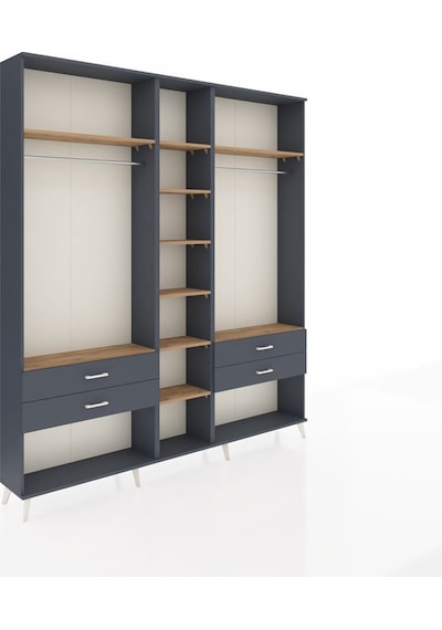 Arges Dolap 10 Raflı 4 Çekmeceli 2 Askılı 220x30x243 Antrasit-çam/antrasit Atlas Çam/antrasıt Arges Dolap 10 Raflı 4 Çekmeceli 2 Askılı 220x30x243 Antrasit-çam/antrasit Atlas Çam/antrasıt