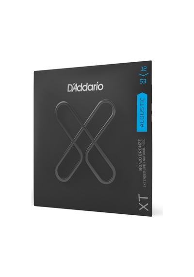D'addario Xtabr1253 Xt 80/20 Bronze Akustik Gitar Tel Seti 12-53 Light Tansiyon, Xt Koruyucu Tabaka İle Uzatılmış Tel Ömrü, Keskin Ve Belirgin Ton Karakteri