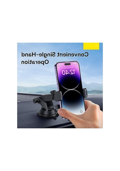 Siyah Metal Araç İçi Telefon Tutucu Seti