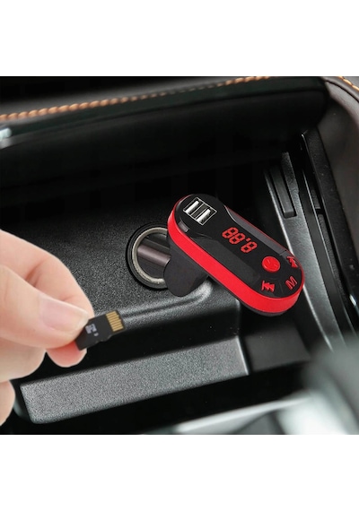 Divex Kumandalı Çakmaklık Girişli Araç Fm Transmitter Bluetooth 2xusb - Sd Kart Mavi Dt-600