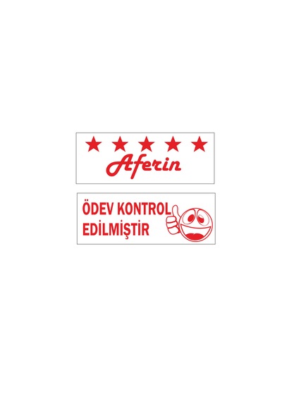 Kendinden Mürekkepli Öğretmen Kaşesi 2'li Kırmızı