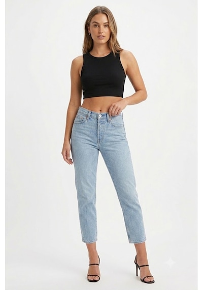 Levi's 501 Original Crop Kadın Jean Pantolon - 0000 Buz Mavisi