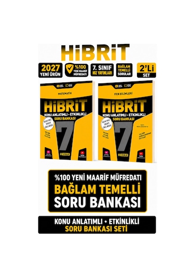 Hız 2027 7.sınıf Hibrit Matematik-fen Konu Anlatımlı Etkinlikli Bağlam Temelli Soru Bankası Seti