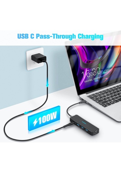 Apple Uyumlu MacBook iPad Alüminyum 7 In 1 Type C 3.1 Hub 4k 60hz Hdmı Usb 3.0pd 100w Sd/tf