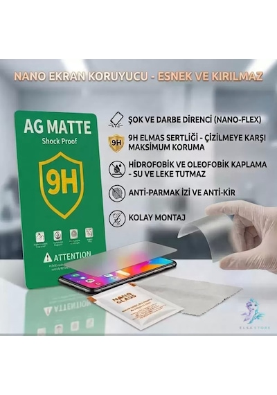 Oneplus Ace 6t  Nano Ekran Koruyucu 9h Ekstra Koruma 9h - Mat
