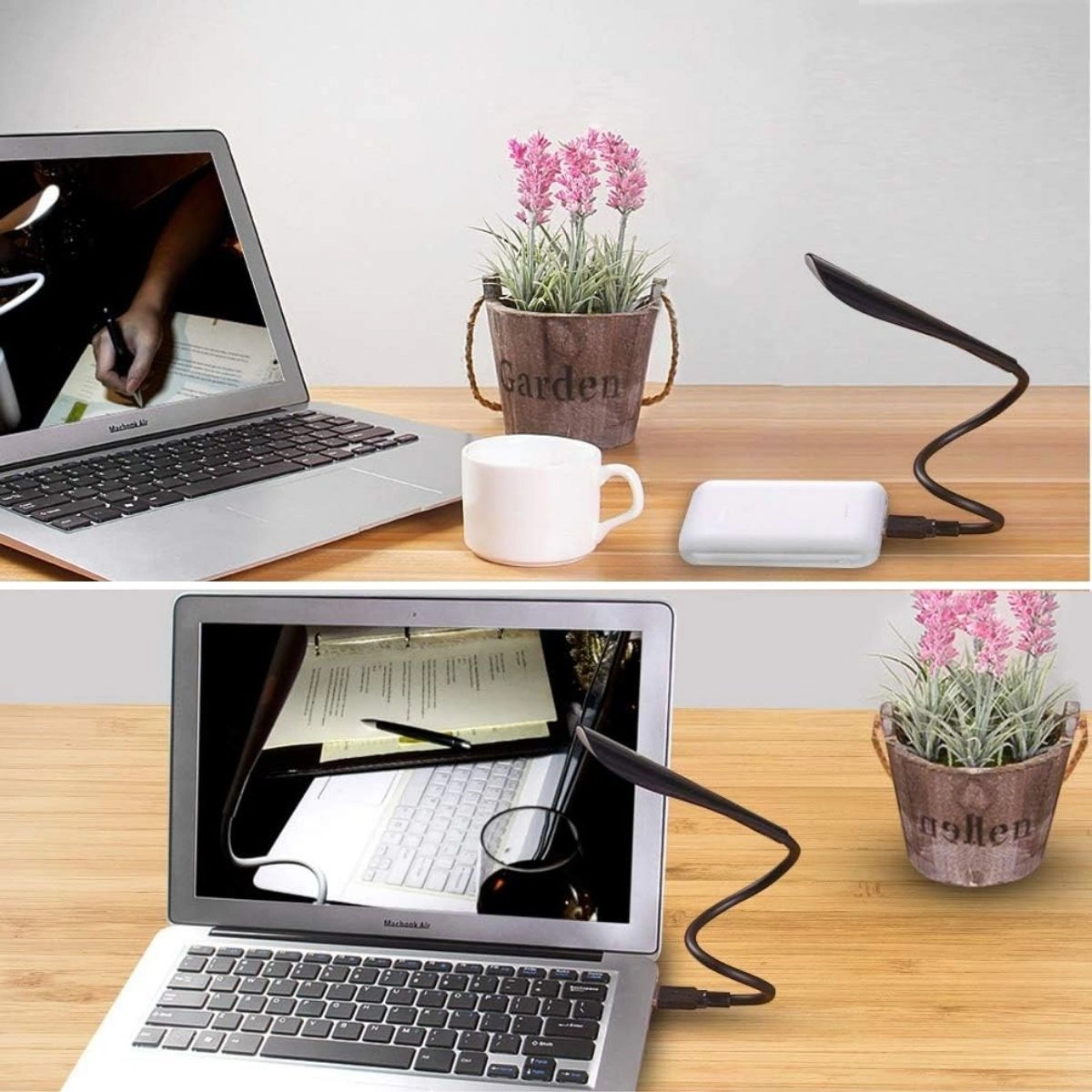 Buradabuldun Usb Girişli 14 Ledli 3 Kademeli Dokunmatik Masa/kitap Okuma Lambası Ledi Siyah Çok Renkli