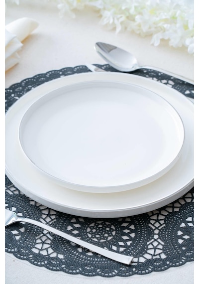 Acar Silver Rise 6 Kişilik 24 Parça Porselen Yemek Takımı