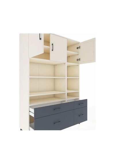Hyperion Dolap 10 Raflı 4 Çekmeceli 3 Kapaklı 132x44x195 Aytaşı-aytaşı/antrasit Aytası/antrasıt