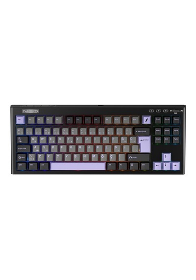 1st Player Neo87 Tkl Siyah Rgb Lavender Switch Hotswap Kablosuz Wireless + Bluetooth Türkçe Mekanik Oyuncu Klavyesi