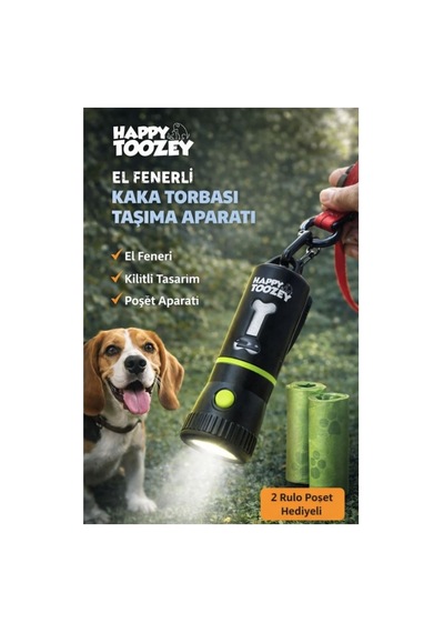Köpek Dışkı Poşeti Taşıma Aparatı El Fenerli Kokulu Poşet Hazneli