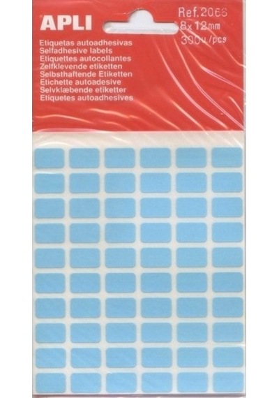 Apli Etiket 8x12 Mm Mavi 300 Lü 25 Paket / 7500 Adet Etiket Çok Renkli