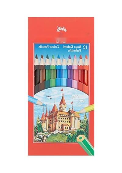 Kaliteli Renkli Boya Kalemleri Seti, 12 Canlı Renk, Dayanıklı Uçlar 124-Pembe