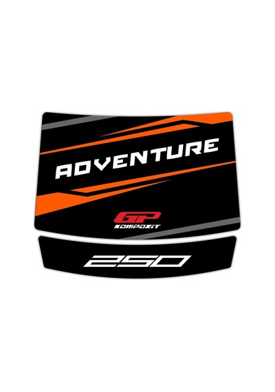 GP Kompozit  KTM 250 Adventure 2020-2024 Uyumlu Tank Pad Seti Siyah-Turuncu