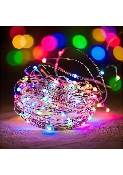 Pilli Rgb Peri Led Işık 5 Metre, Dekoratif Led Şerit Işık, Renkli Led Aydınlatma, Oda Süsleme Işığı 5 Metre .