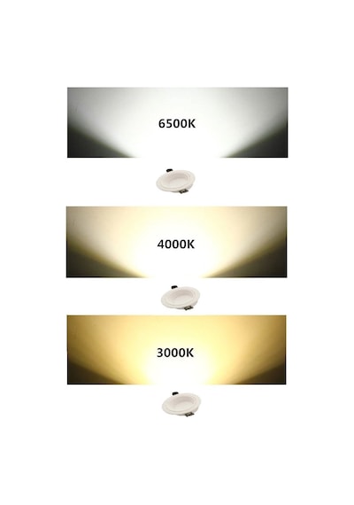 8 W Sıva Altı Cob Led Beyaz Kasa Spot Gömme Tavan Armatürü 3 Renk Beyaz