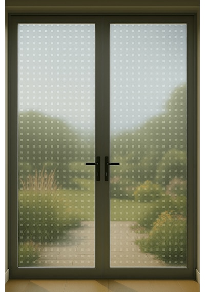 Technosmart 45x150cm Şeffaf Kare Desenli Buzlu Cam Kaplama Filmi Mutfak Ofis Pencere Banyo