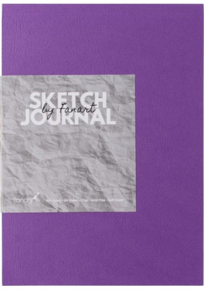 Fanart Sketch Journal A5 Ivory Kağıt Mor Kapak Eskiz Defteri