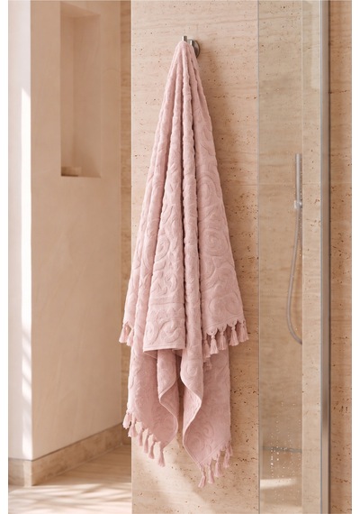 Bağlamalı Banyo Havlusu %100 Pamuk, 70x140 Cm, Jakarlı Duş, Vücut, Plaj Havlusu Dayanıklı, Hızlı Kuruyan Pudra