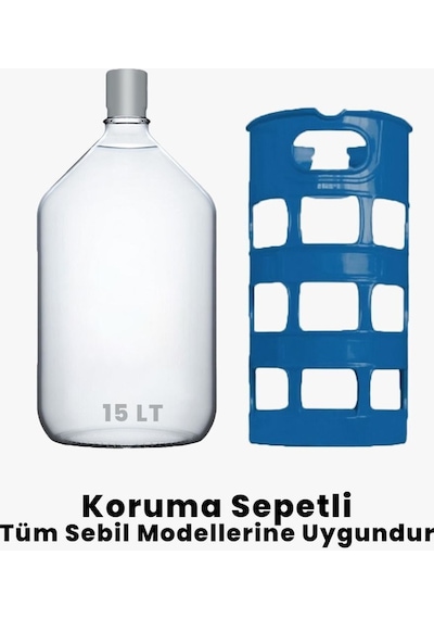 15 Litre Cam Damacana Koruma Sepetli