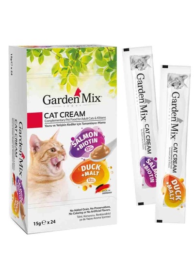 Garden Mix Somonlu Ve Ördekli Krema Kedi Ödül Maması 15gr 24'lü