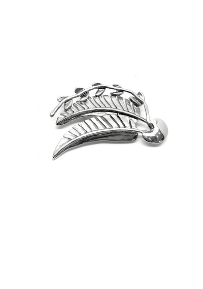Oya Silver Gümüş Esinti Yaprak Broş Lll011