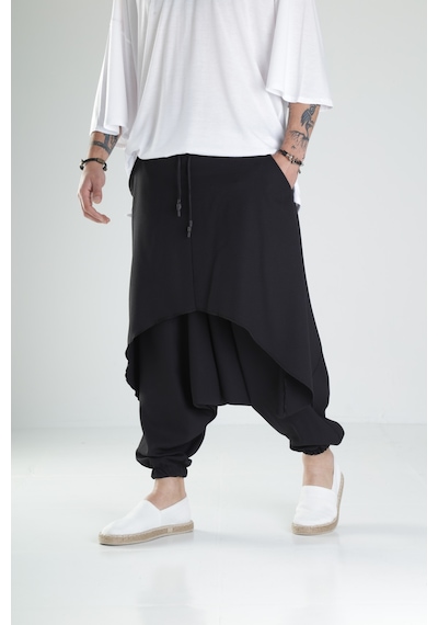 Cocopelli Oversize Şalvarlı Samurai Pantolon Coc1456 Siyah