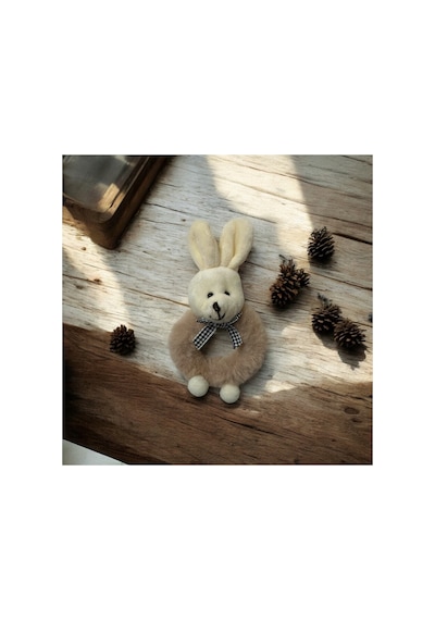 Peluş Tavşan Simit Lastik Toka Açık Kahve - 673709042 Açık Kahve