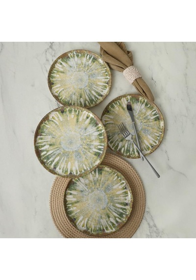 Green Ripple Nordıc Pasta Tabağı 22 Cm 4 Adet / 22896 Çok Renkli