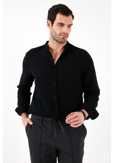 Buratti Pamuklu Regular Fit Hakim Yaka Erkek Gömlek Cf25S127702 Siyah