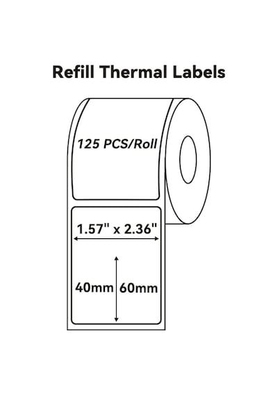 Nıımbot T40 Etiket 40mm X 60mm 125 Adet Şeffaf B1b21sb3s 1923 Diğer