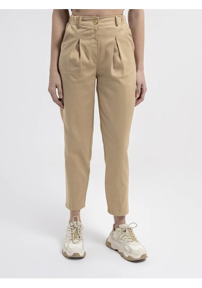Slouchy Fit Kadın Pantolon Bej