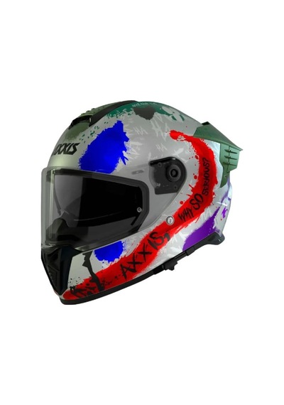 Axxis Hawk Evo Sv Sıck Joke A2 Full Face Kask Mat Gri