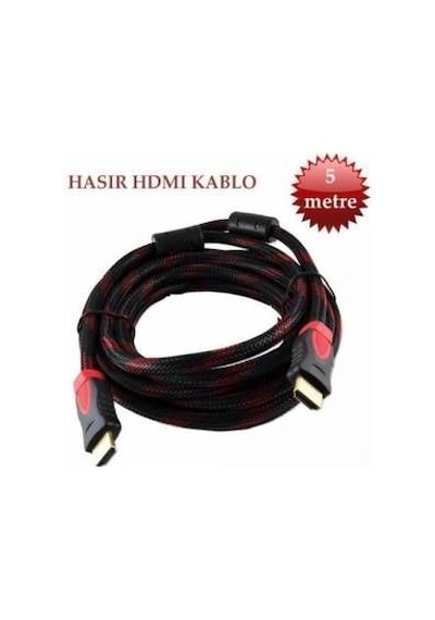 5 Metre Çelik Örgülü 3D Standart Hdmi Kablo