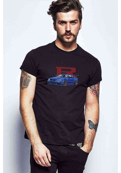 Gtr Baskılı Siyah Erkek Tshirt