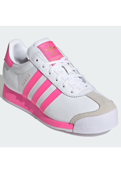 Adidas Samoa J Leather Unisex White Pink Sneaker Hakiki Deri Günlük Spor Ayakkabı Beyaz Pembe