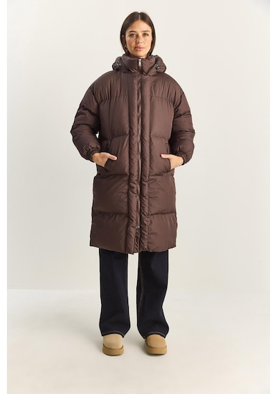 Shade Kadın Cep Detaylı Astarlı Kapüşonlu Uzun Puffer Mont 1129 60283868 - Acı Kahve Kahverengi Shade Kadın Cep Detaylı Astarlı Kapüşonlu Uzun Puffer Mont 1129 60283868 - Acı Kahve Kahverengi