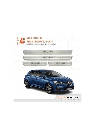 Renault Megane Iv 2016-2026 Uyumlu Satine Krom Kapı Koruma Eşiği